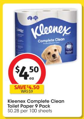 Kleenex Complete Clean Toilet Paper 9 Pack