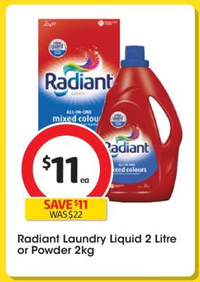 Radiant Laundry Liquid 2 Litre or Powder 2kg