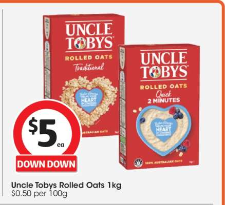 Uncle Tobys Rolled Oats 1kg