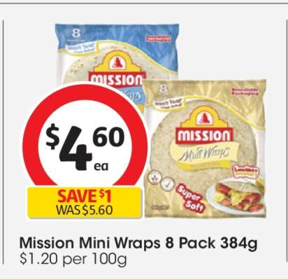 Mission Mini Wraps 8 Pack 384g