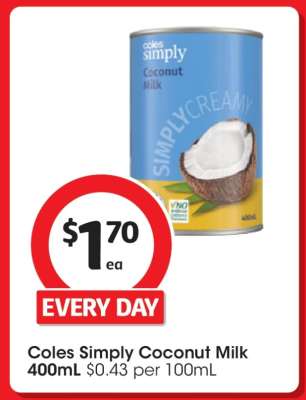 Coles Simply Coconut Milk