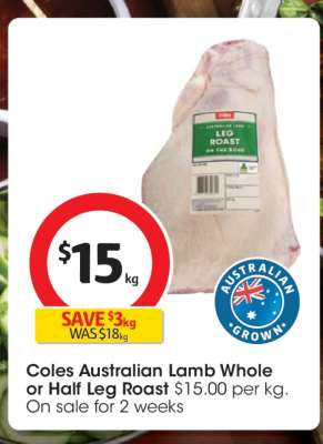 Coles Australian Lamb Whole or Half Leg Roast