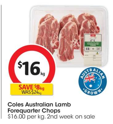 Coles Australian Lamb Forequarter Chops