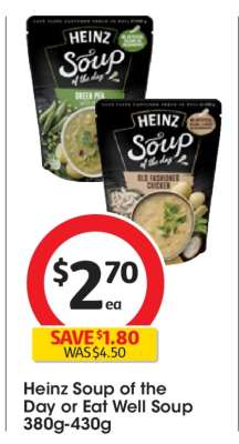 Heinz Soup of the Day or Eat Well Soup