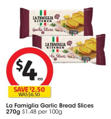 La Famiglia Garlic Bread Slices
