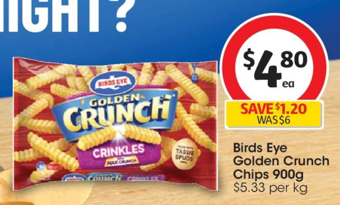 Birds Eye Golden Crunch Chips 900g