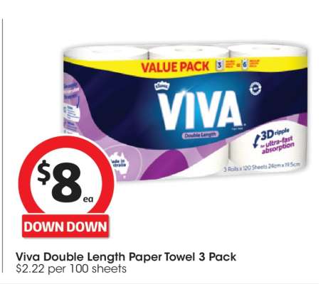 Viva Double Length Paper Towel 3 Pack