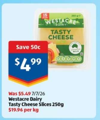 Westacre Dairy Tasty Cheese Slices 250g
