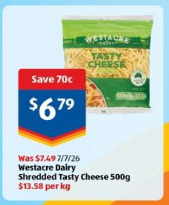 Westacre Dairy Shredded Tasty Cheese 500g