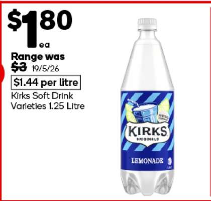 Kirks Soft Drink Varieties 1.25 Litre