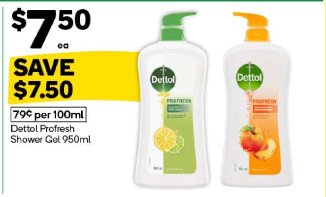 Dettol Profresh Shower Gel 950mL