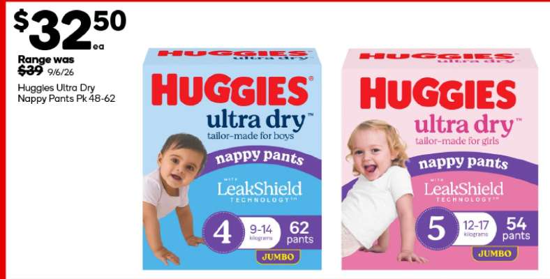 Huggies Ultra Dry Nappy Pants P4 48-62