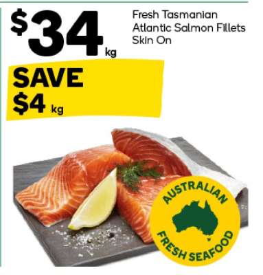 Fresh Tasmanian Atlantic Salmon Fillets Skin On