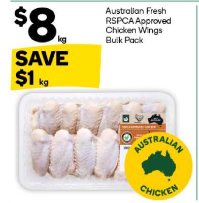 Australian Fresh RSPCA Approved Chicken Wings Bulk Pack