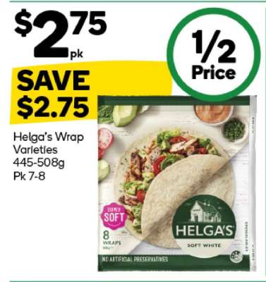 Helga’s Wrap Varieties 445-508g Pk 7-8