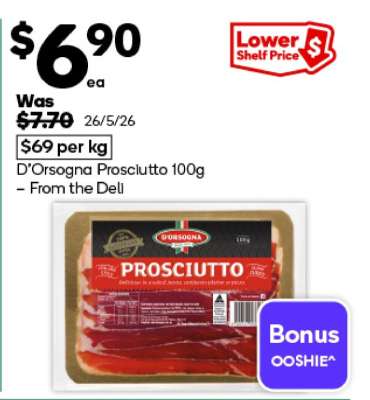 D'Orsogna Prosciutto 100g