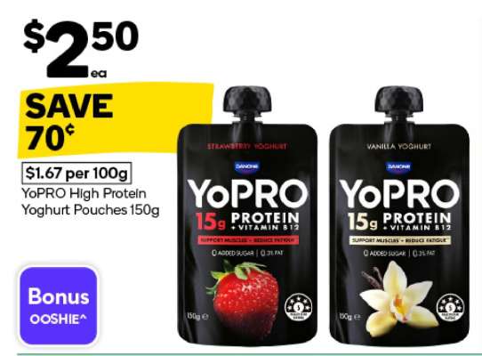 YoPRO High Protein Yoghurt Pouches 150g