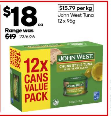 John West Tuna 12 x 95g