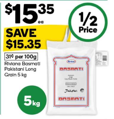 Riviana Basmati Pakistani Long Grain 5 kg