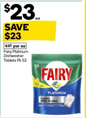 Fairy Platinum Dishwasher Tablets Pk 52