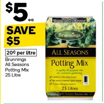 Brunnings All Seasons Potting Mix 25 Litre