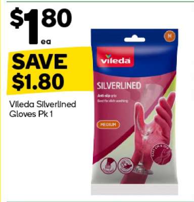 Vileda Silverlined Gloves Pk 1
