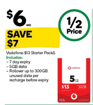 Vodafone $13 Starter Pack