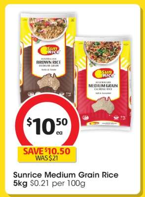 Sunrice Medium Grain Rice 5kg