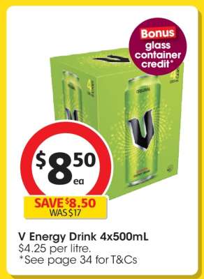 V Energy Drink 4x500mL