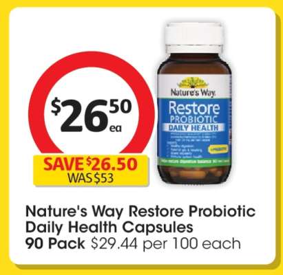 Nature's Way Restore Probiotic Daily Health Capsules