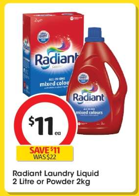 Radiant Laundry Liquid 2 Litre or Powder 2kg