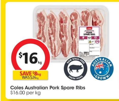 Coles Australian Pork Spare Ribs