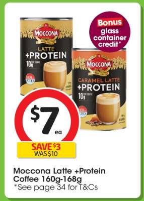 Moccona Latte +Protein Coffee 160g-168g