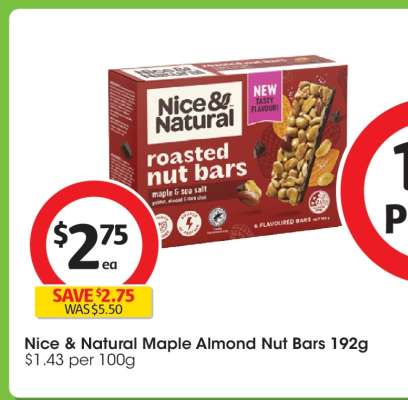 Nice & Natural Maple Almond Nut Bars 192g