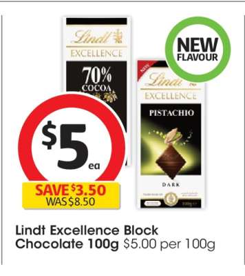 Lindt Excellence Block Chocolate 100g