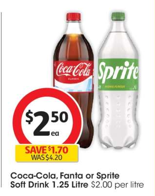 Coca-Cola, Fanta or Sprite Soft Drink