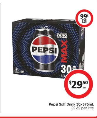 Pepsi Soft Drink 30x375mL