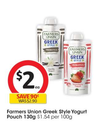 Farmers Union Greek Style Yogurt Pouch 130g