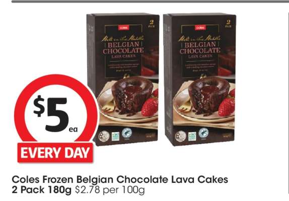 Coles Frozen Belgian Chocolate Lava Cakes