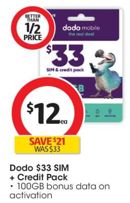 Dodo $33 SIM + Credit Pack