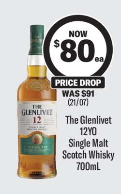 The Glenlivet 12YO Single Malt Scotch Whisky 700mL