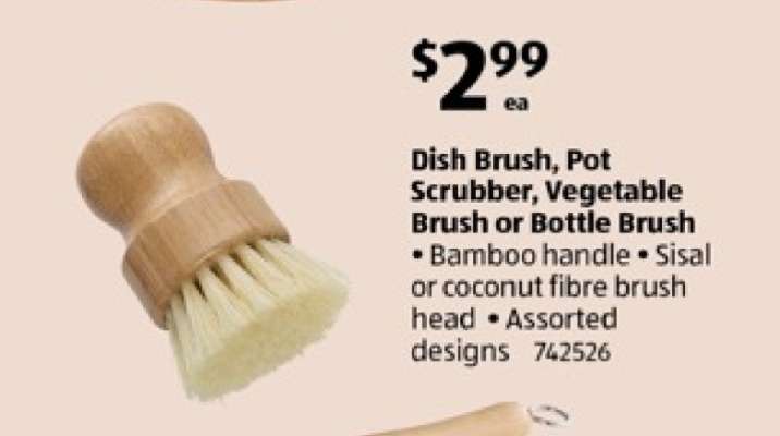 Dish Brush, Pot Scrubber, Vegetable Brush or Bottle Brush