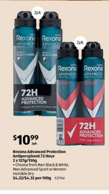 Rexona Advanced Protection Antiperspirant 72 Hour