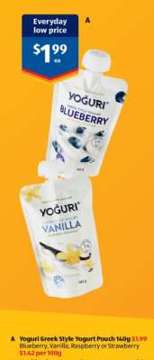 Yoguri Greek Style Yogurt Pouch 140g