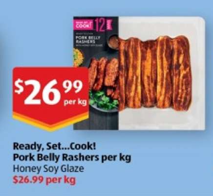 Ready, Set...Cook! Pork Belly Rashers per kg
