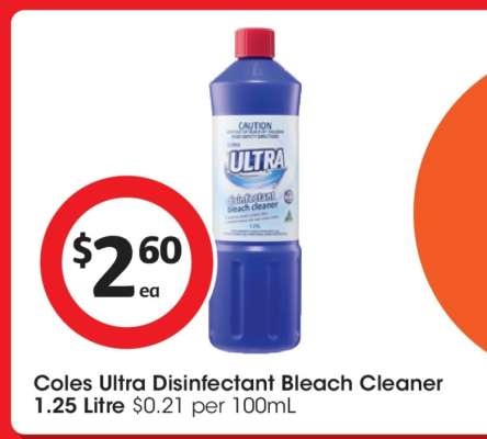 Coles Ultra Disinfectant Bleach Cleaner