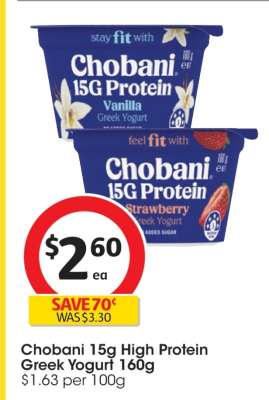 Chobani 15g High Protein Greek Yogurt 160g