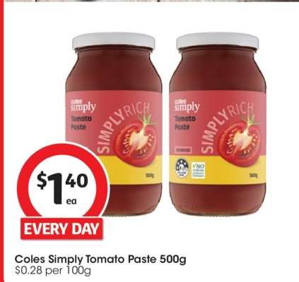 Coles Simply Tomato Paste 500g