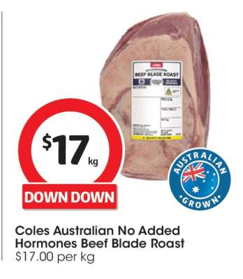 Coles Australian No Added Hormones Beef Blade Roast