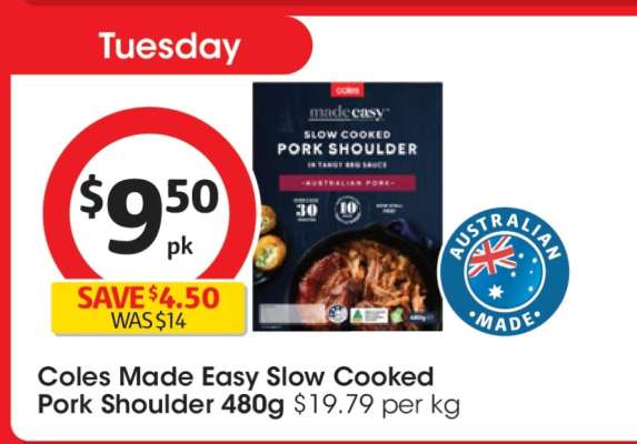 Coles Made Easy Slow Cooked Pork Shoulder 480g